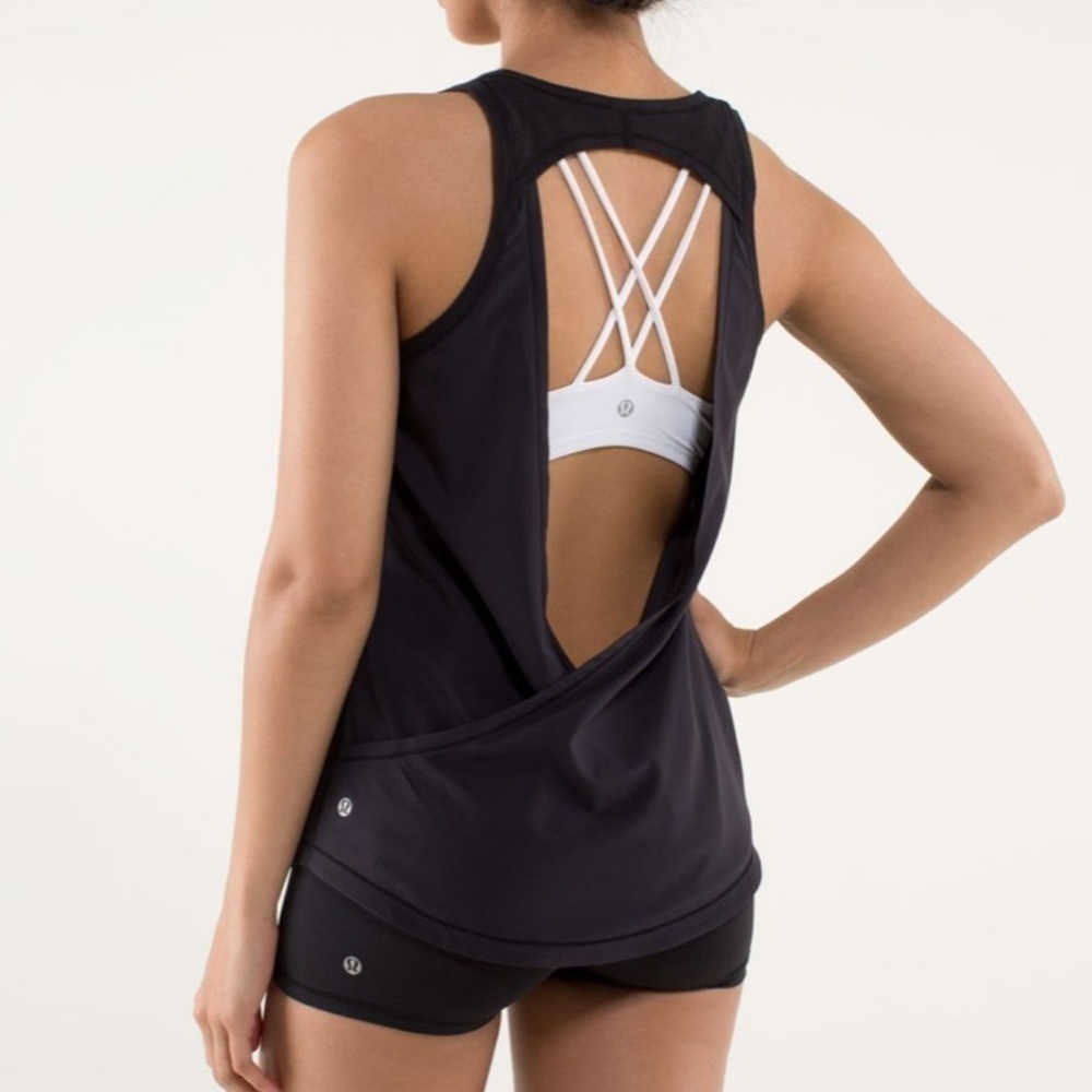 Lululemon Breathe And Release Tank Top in Black